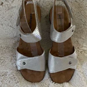 Walking Cradles Silver Sandals..NWOT
